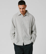 Chemise rayée à manches longues Reynolds - Vert os