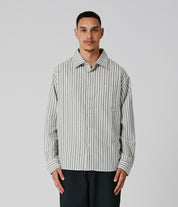 Chemise rayée à manches longues Reynolds - Vert os