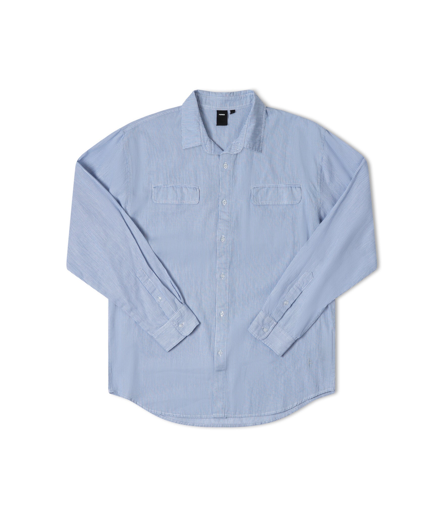 Broadcast Striped LS Shirt - Blue/White