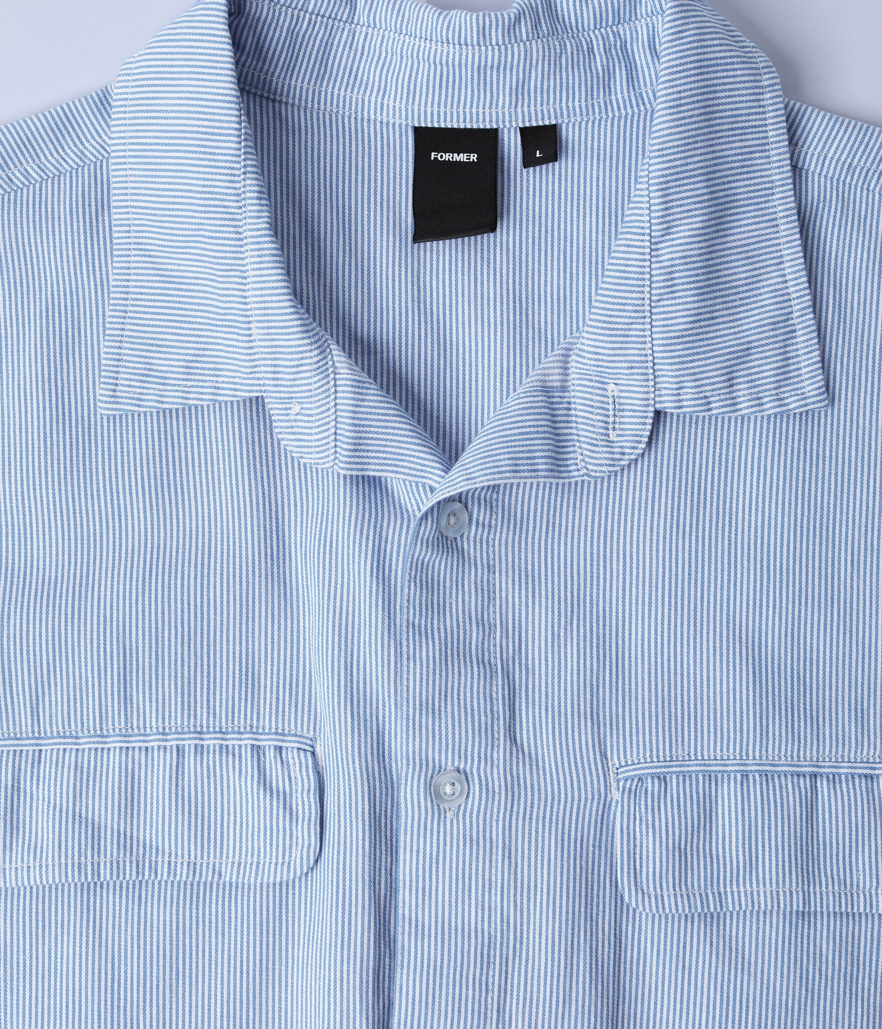 Broadcast Striped LS Shirt - Blue/White