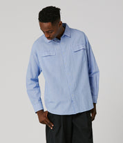 Broadcast Striped LS Shirt - Blue/White