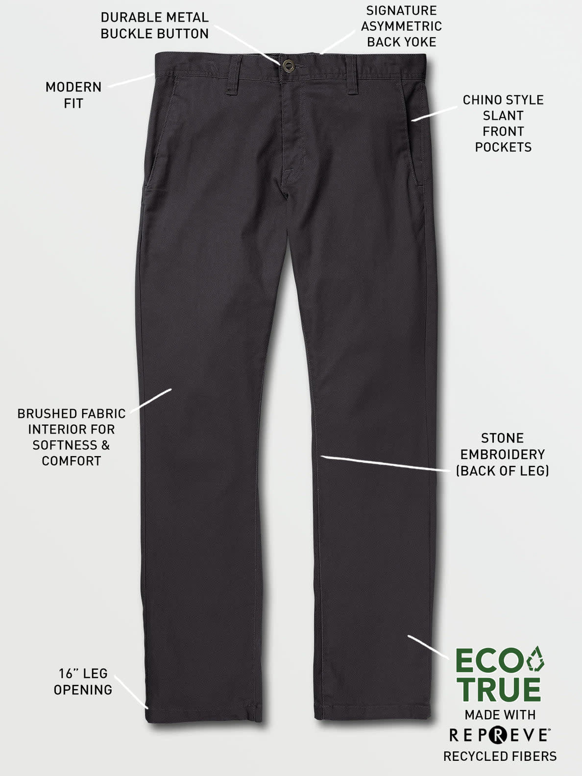 Frickin Modern Stretch Pants - Charcoal