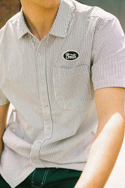 Builders Auto S/S Shirt - Black/Off White Stripe