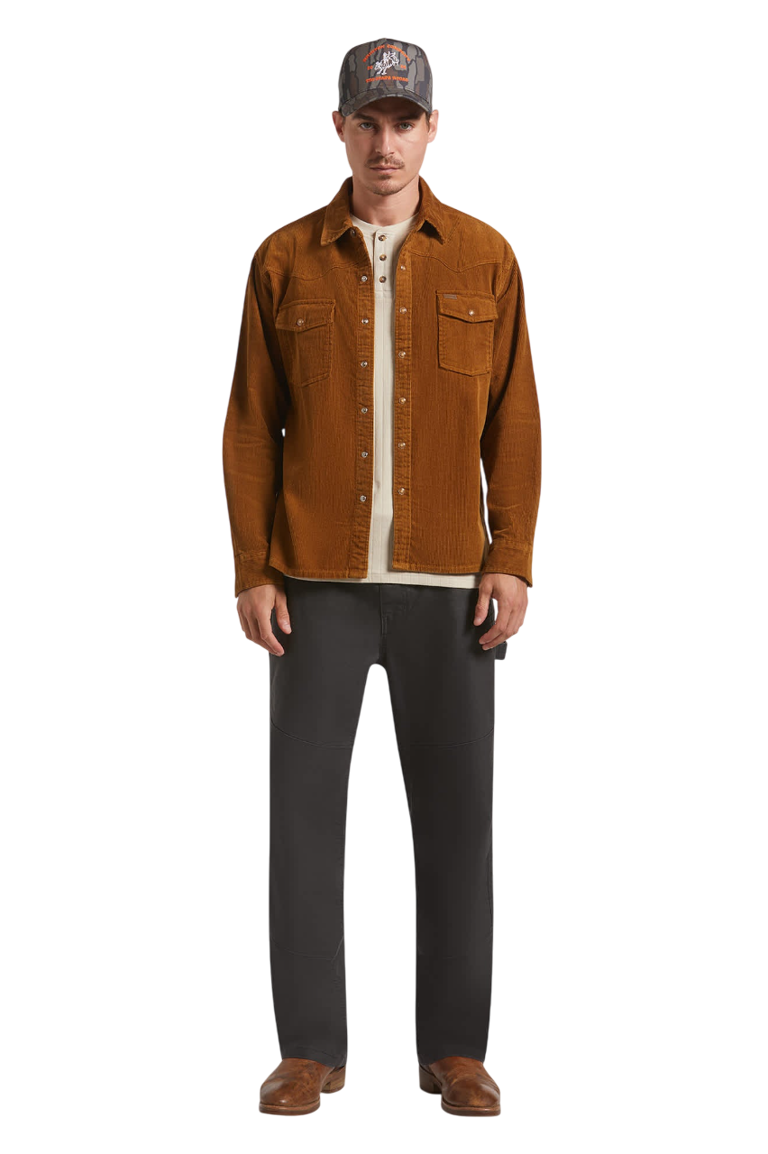 New West Relaxed Overshirt - Washed Copper Corduroy