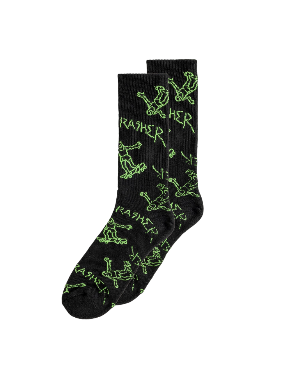 Gonz Logo Crew Socks - Black/Green