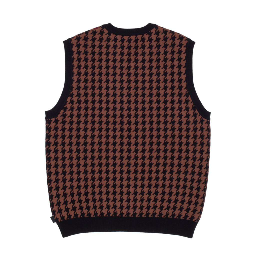 Jacquard Knit Vest - Brown