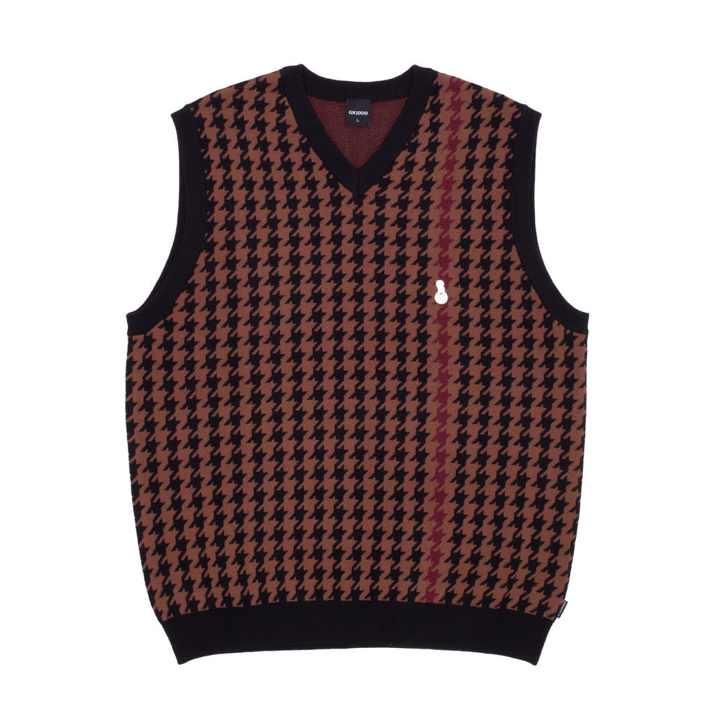 Gilet en tricot jacquard - Marron