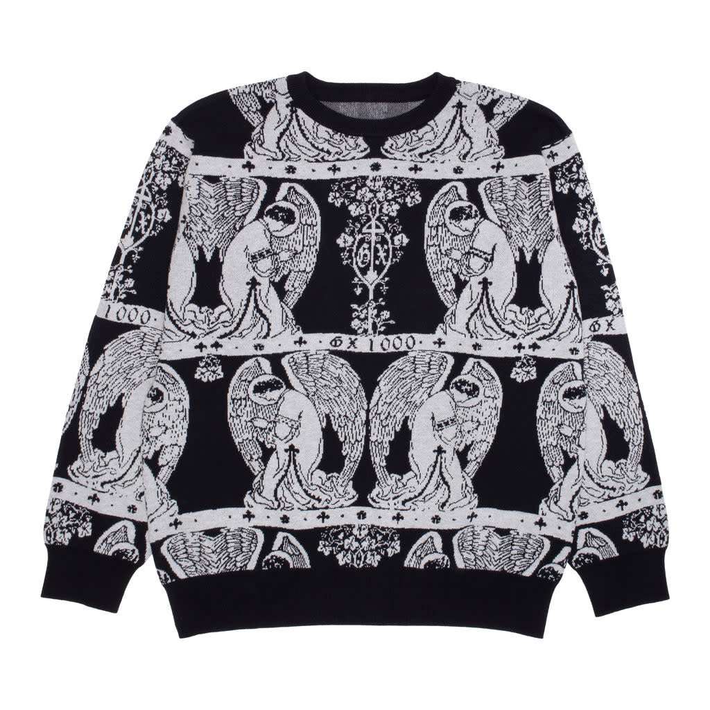 Pull ras du cou en jacquard - Gris