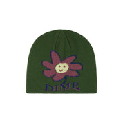 Bonnet à motif de crâne et de fleurs - Vert lierre