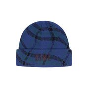 Wavy Plaid Cuff Beanie - Teal