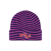 College Wave Cuff Beanie - Purple