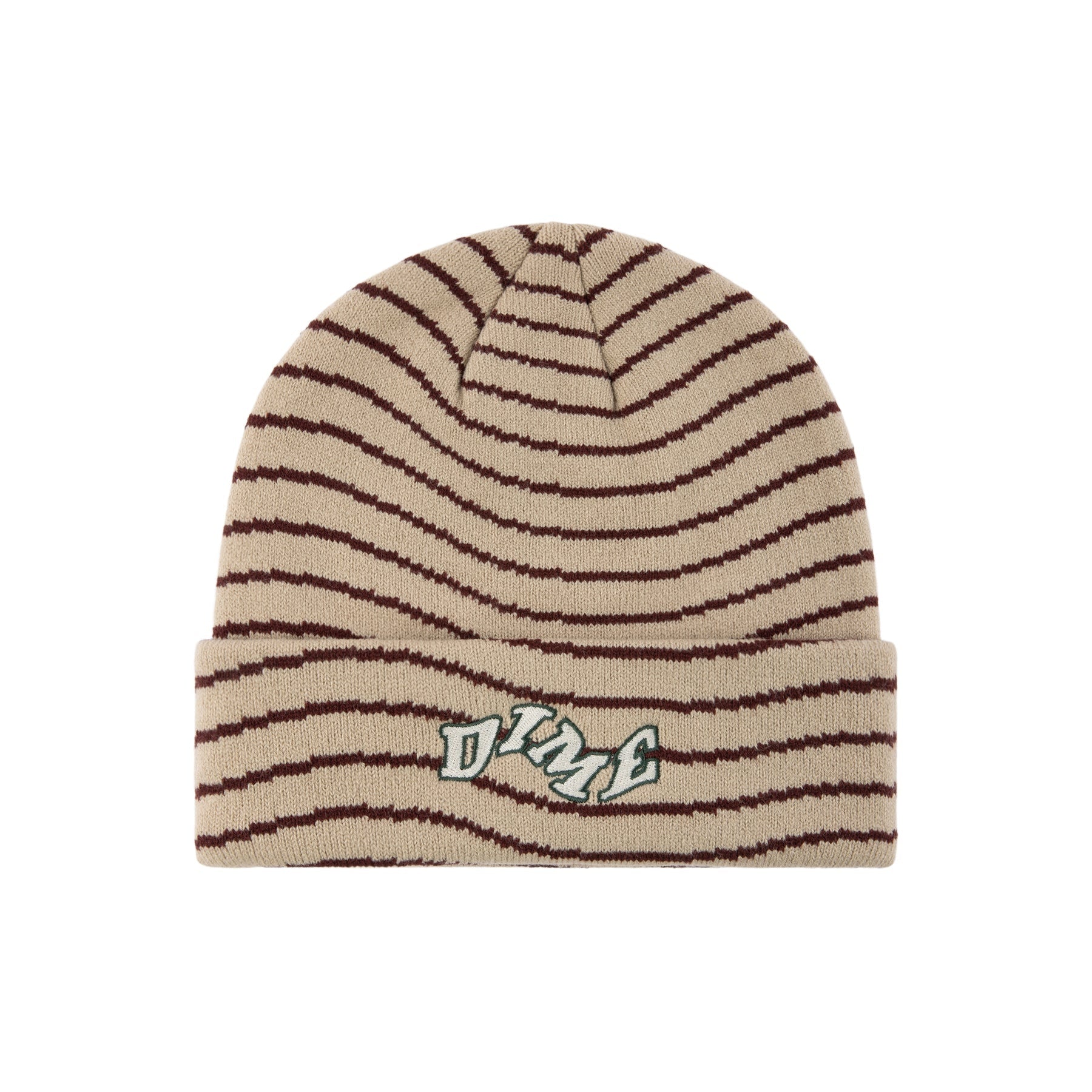 College Wave Cuff Beanie - Tan