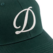 Cursive D Full Fit Cap - Forest Green