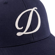 Cursive D Full Fit Cap - Navy