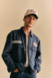 Goodyear Trademark Lightweight Coaches Jacket - Washed Navy