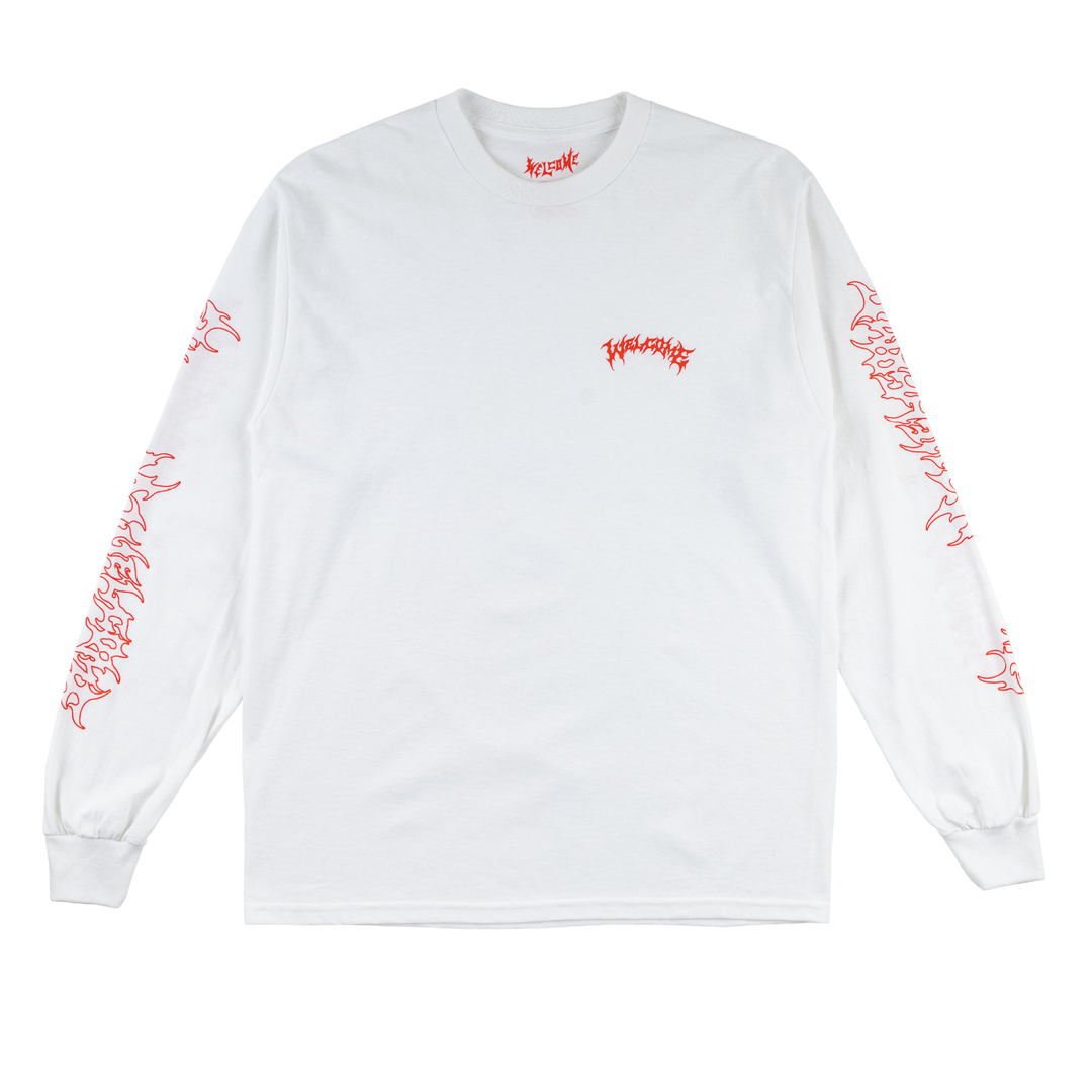 Barb Long Sleeve Tee - White/Red