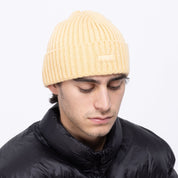 Cursive Fold Beanie - Sand