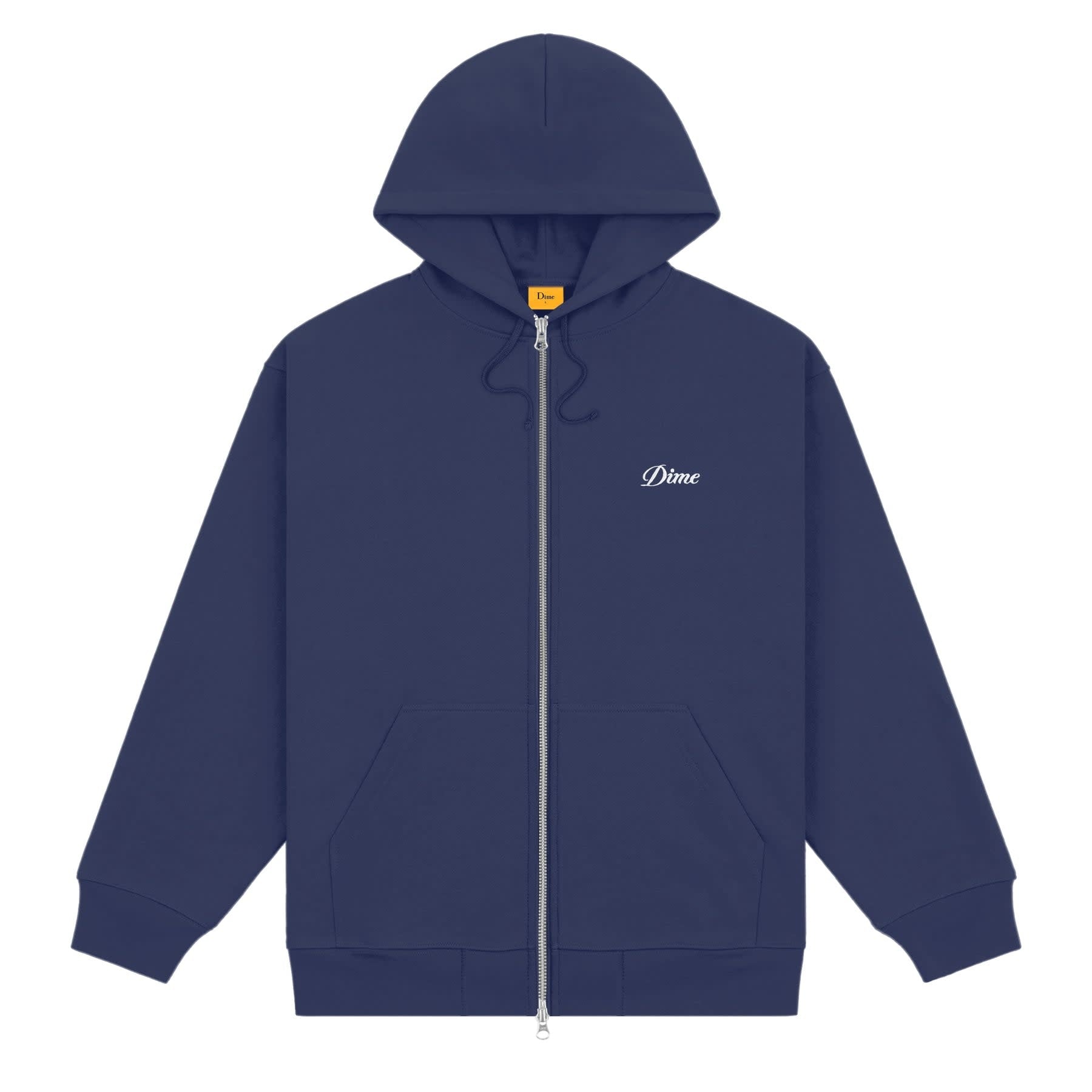 Cursive Zip Hoodie - Night Blue