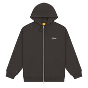 Cursive Zip Hoodie - Vintage Black