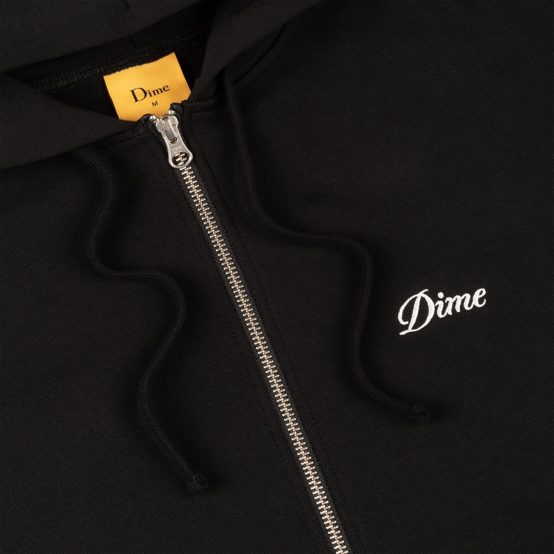 Cursive Small Logo Zip Hoodie - Black (Spring 24)