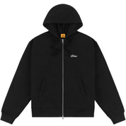 Sweat à capuche zippé avec petit logo cursif - Noir (Printemps 24)