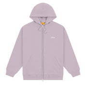 Cursive Small Logo Zip Hoodie - Taupe