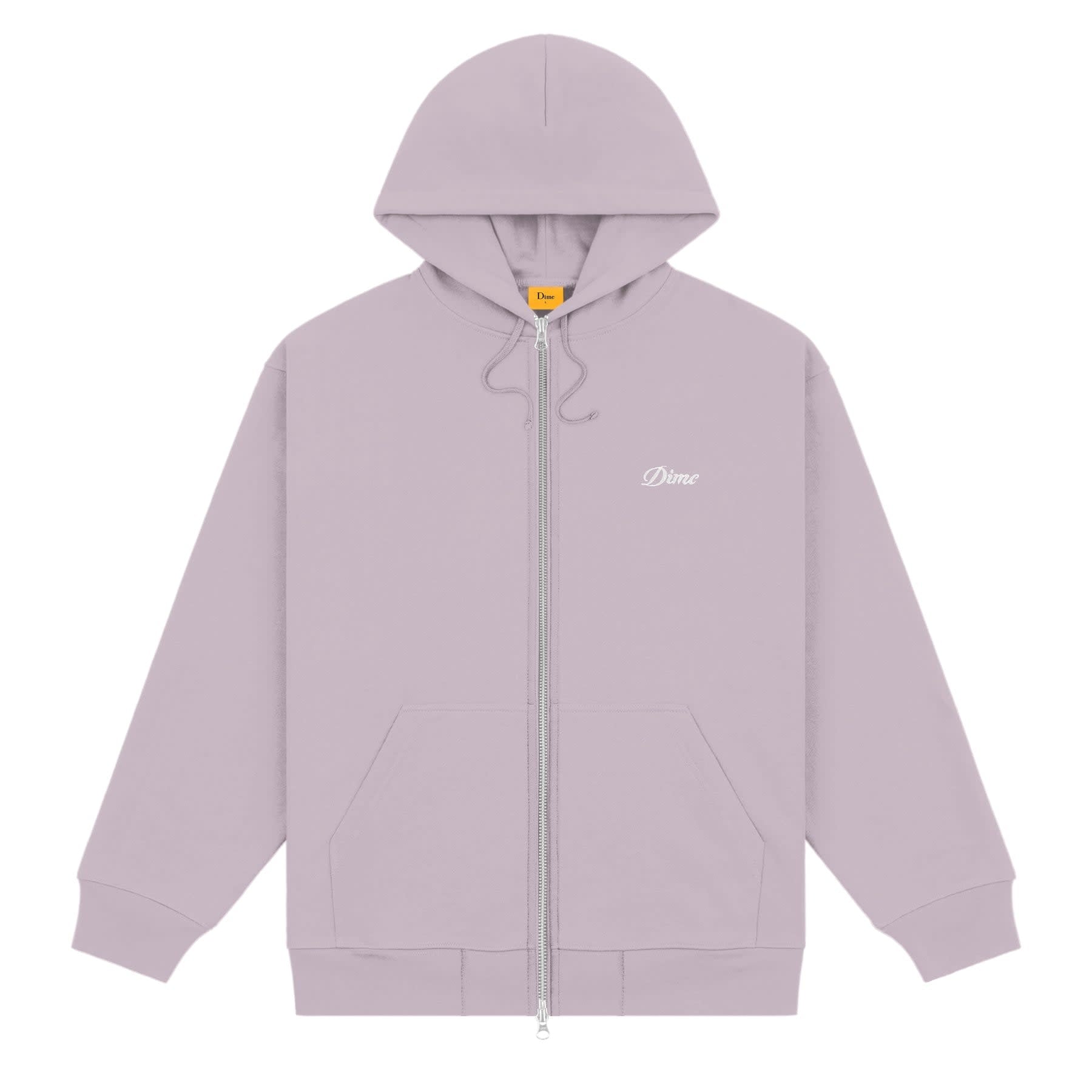 Cursive Small Logo Zip Hoodie - Taupe