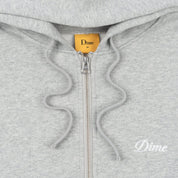 Cursive Zip Hoodie - Heather Grey