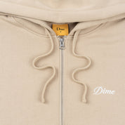 Cursive Zip Hoodie - Sand