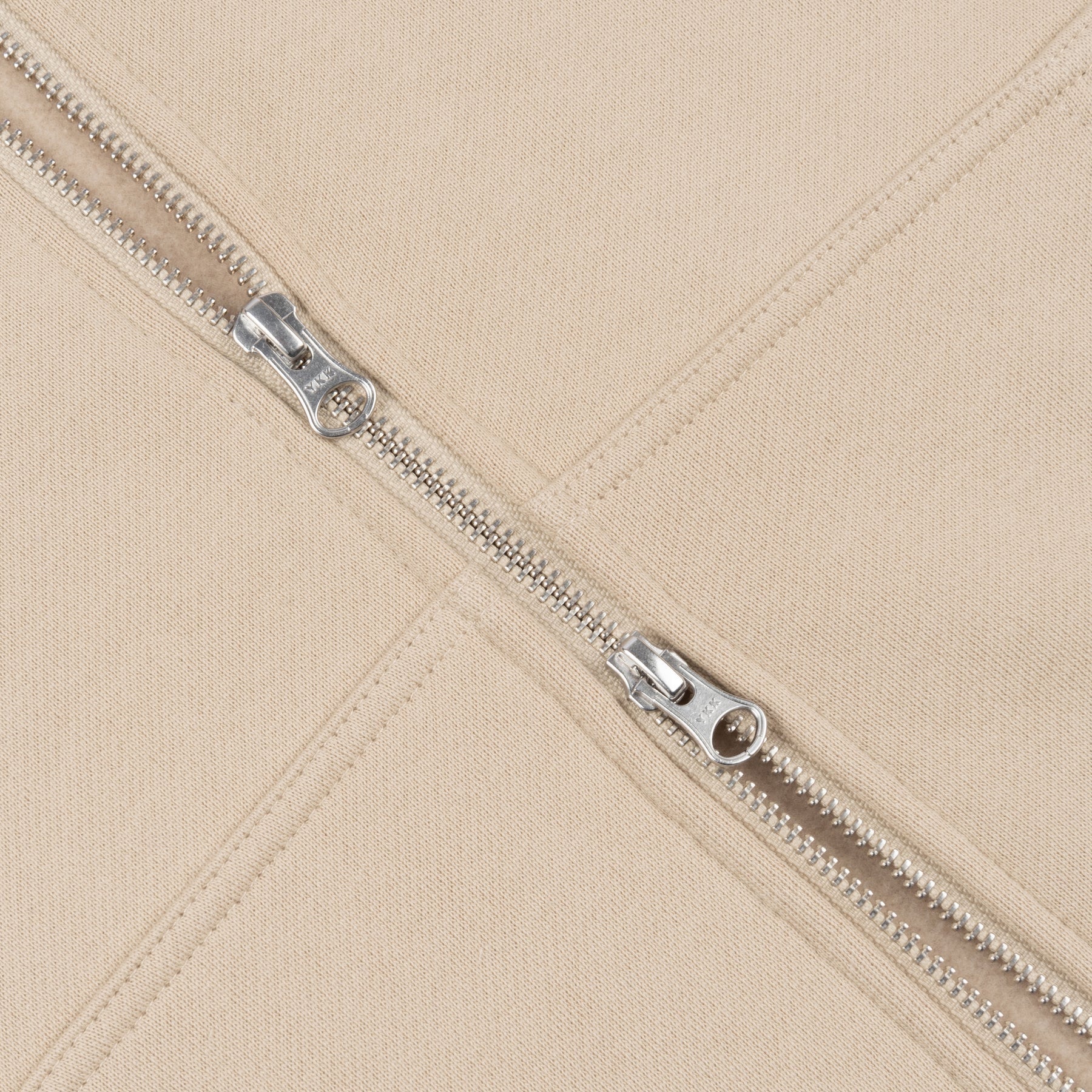 Cursive Zip Hoodie - Sand