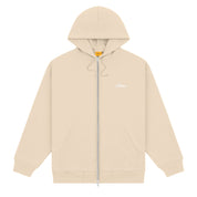 Cursive Zip Hoodie - Sand