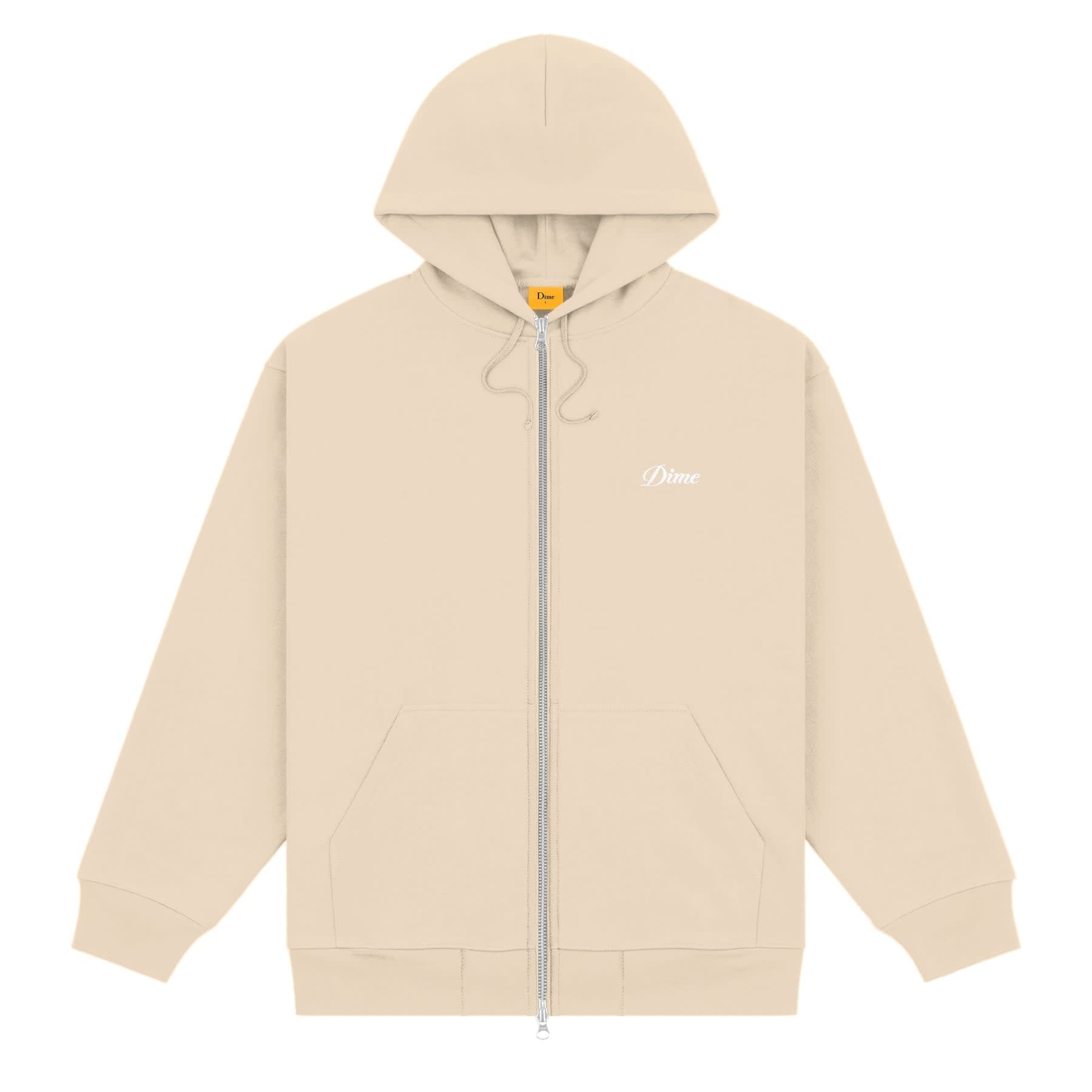 Cursive Zip Hoodie - Sand