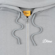 Cursive Zip Hoodie - Stone Silver