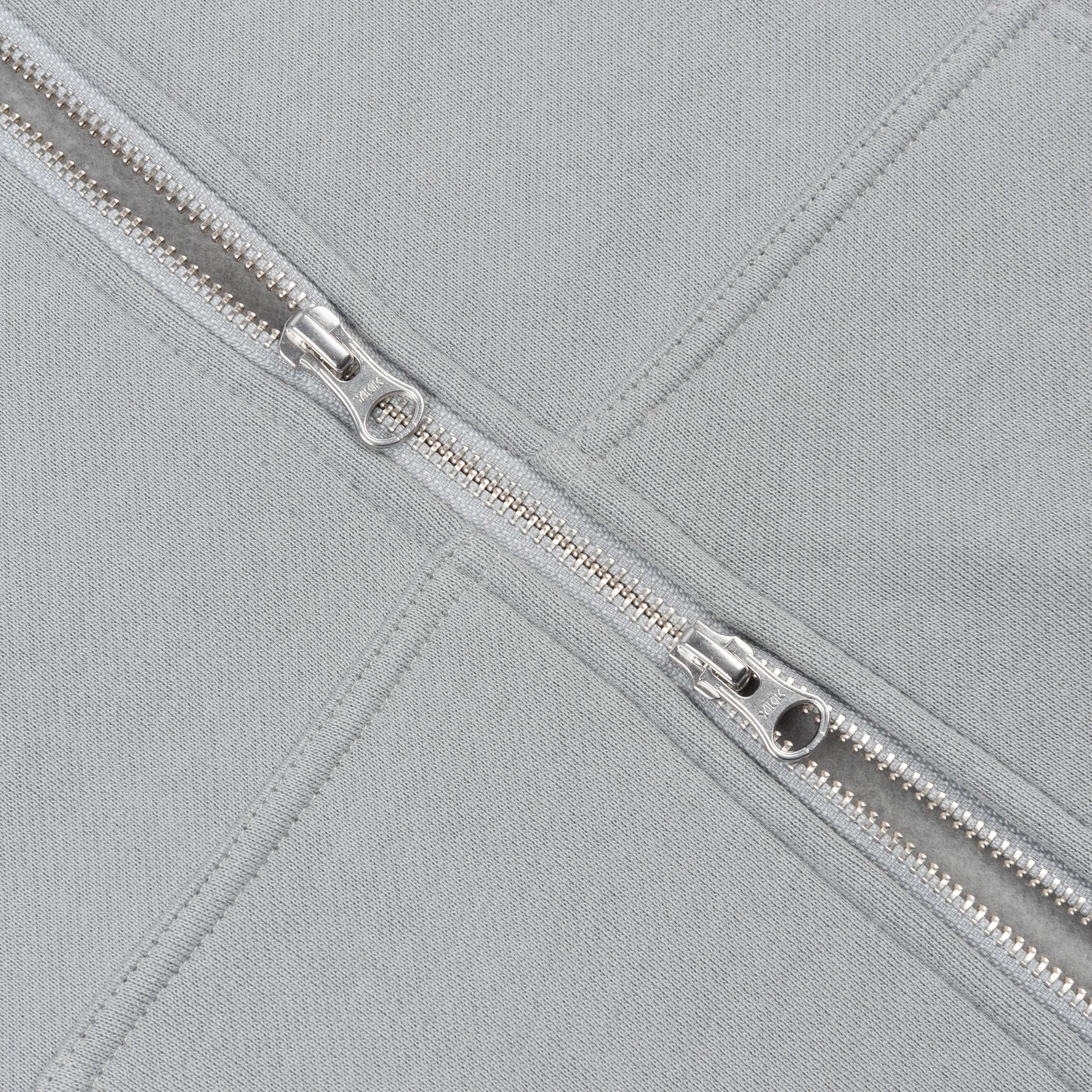 Cursive Zip Hoodie - Stone Silver