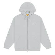 Cursive Zip Hoodie - Stone Silver