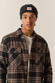 Bowery Flannel - Black/Red Earth