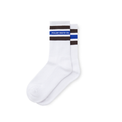 Fat Stripe Socks - White/Brown/Blue