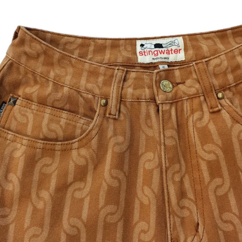 Signature Chain Double Knee Jean Shorts - Buckwheat Brown