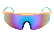 Fire Birds Sunglasses - Leabres Orange/Green Mirrored Lenses