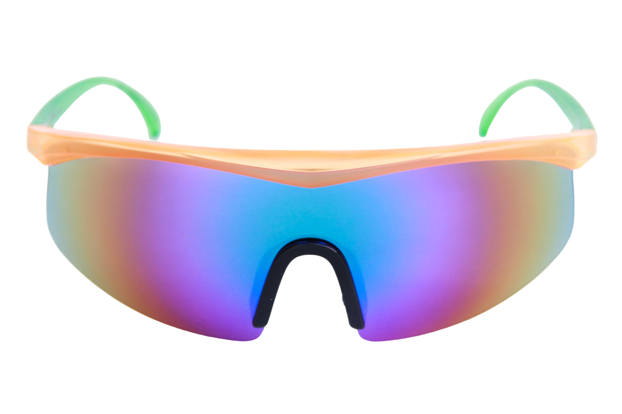 Fire Birds Sunglasses - Leabres Orange/Green Mirrored Lenses