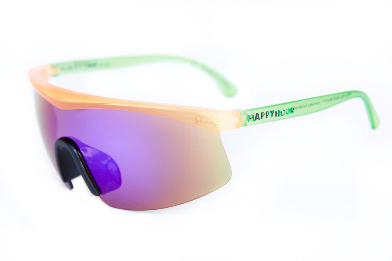 Fire Birds Sunglasses - Leabres Orange/Green Mirrored Lenses