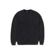 Interlaced Jacquard Overdyed Crew - Black