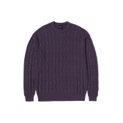 Interlaced Jacquard Overdyed Crew - Raisin