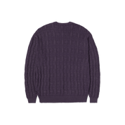 Interlaced Jacquard Overdyed Crew - Raisin