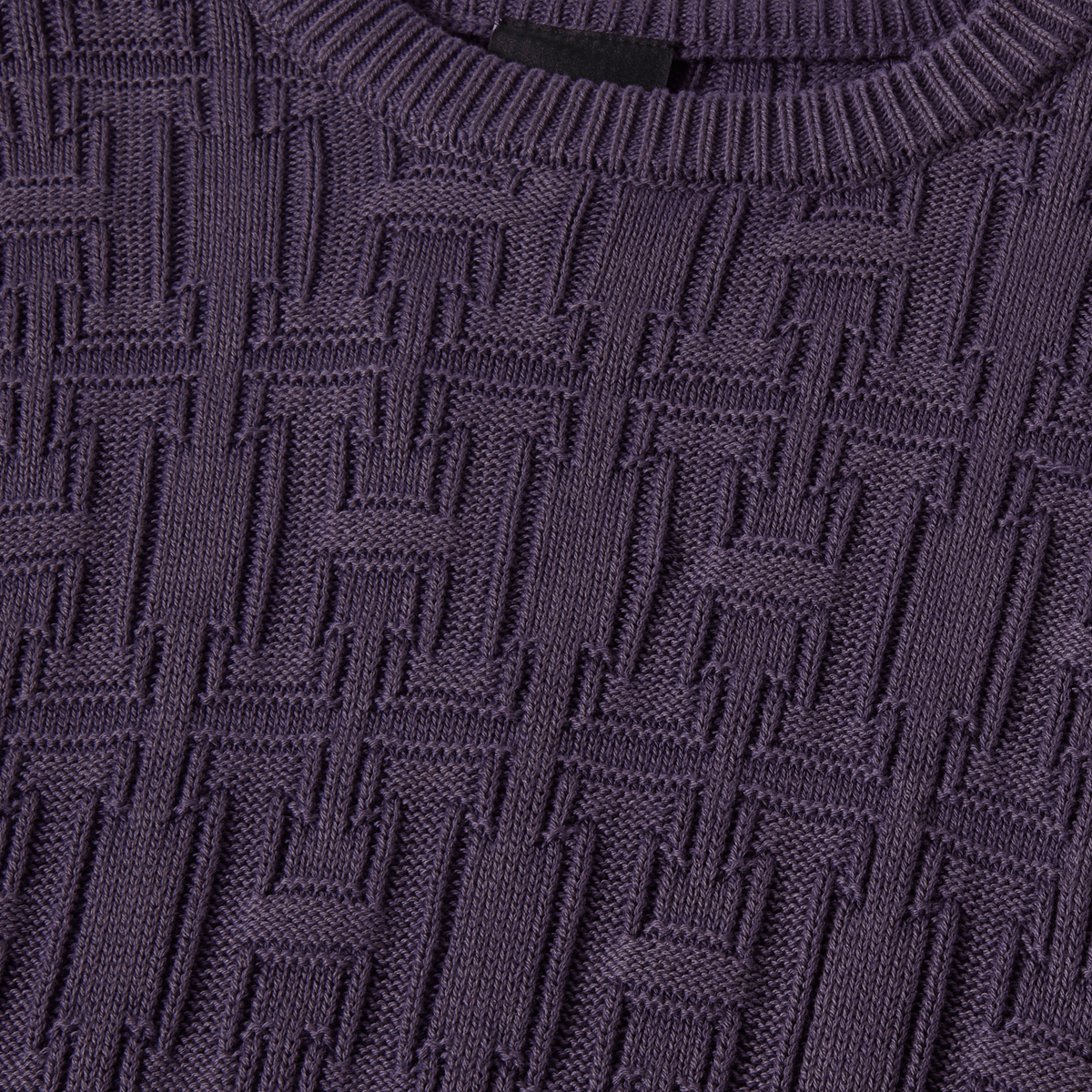 T-shirt ras du cou surteint en jacquard entrelacé - Raisin 