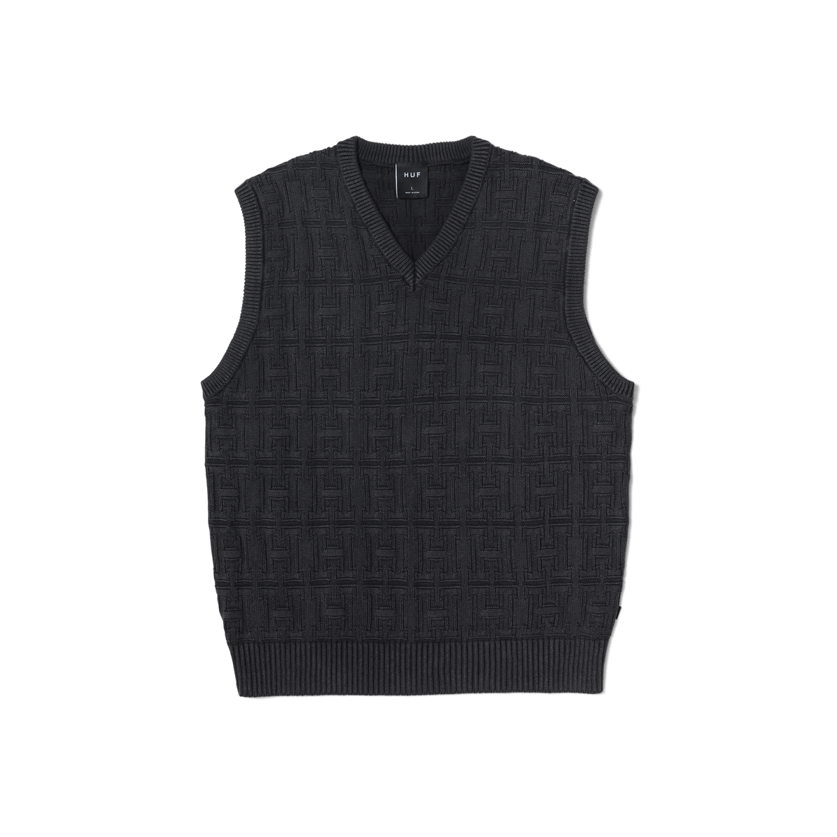 Interlaced Jacquard Overdyed Vest - Black