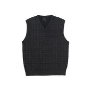 Interlaced Jacquard Overdyed Vest - Black