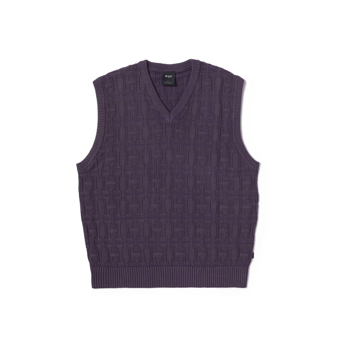 Interlaced Jacquard Overdyed Vest - Raisin