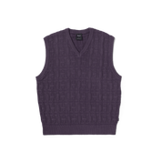 Interlaced Jacquard Overdyed Vest - Raisin