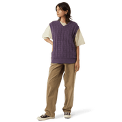 Interlaced Jacquard Overdyed Vest - Raisin